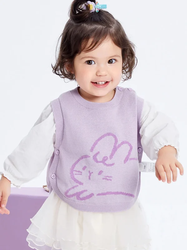 Balabala Baby Unisex 100% Cotton Animal Graphic Woolen Vest 0-3 Years New