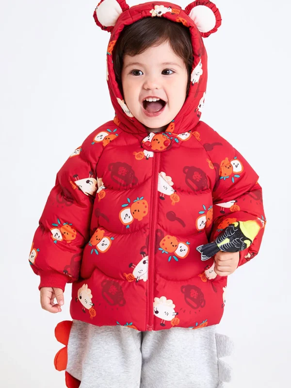 Balabala Baby Unisex Dumpling Short Down Jacket 0-3 Years Red Hue Cheap