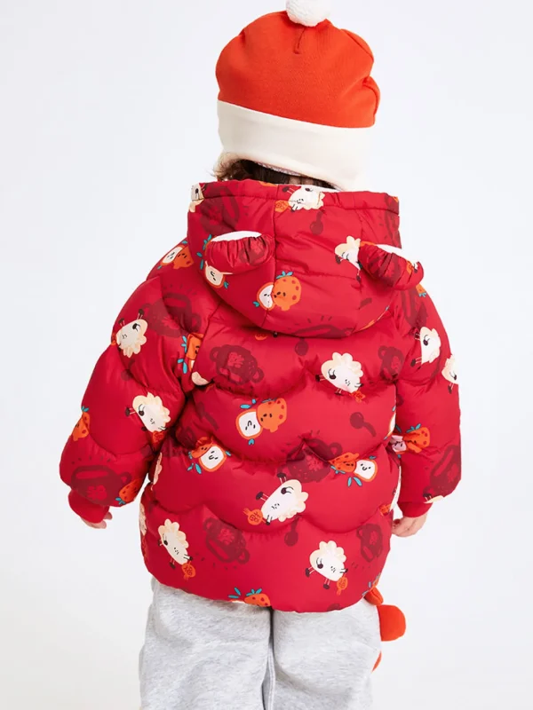 Balabala Baby Unisex Dumpling Short Down Jacket 0-3 Years Red Hue Cheap