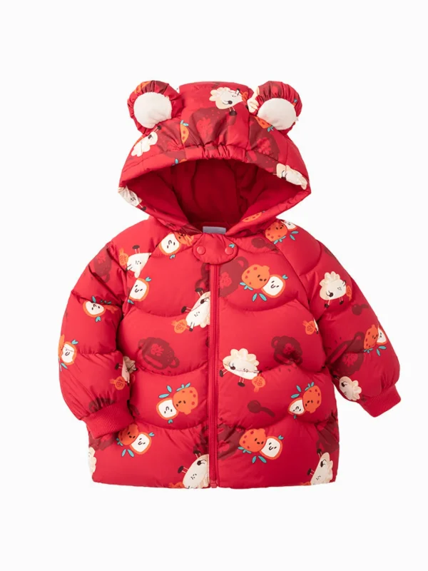 Balabala Baby Unisex Dumpling Short Down Jacket 0-3 Years Red Hue Cheap