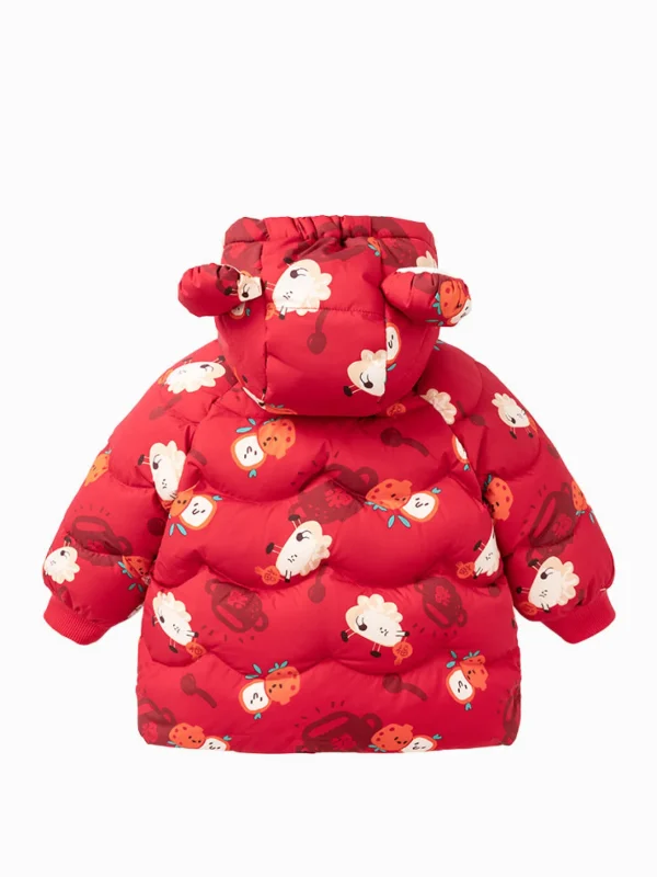 Balabala Baby Unisex Dumpling Short Down Jacket 0-3 Years Red Hue Cheap