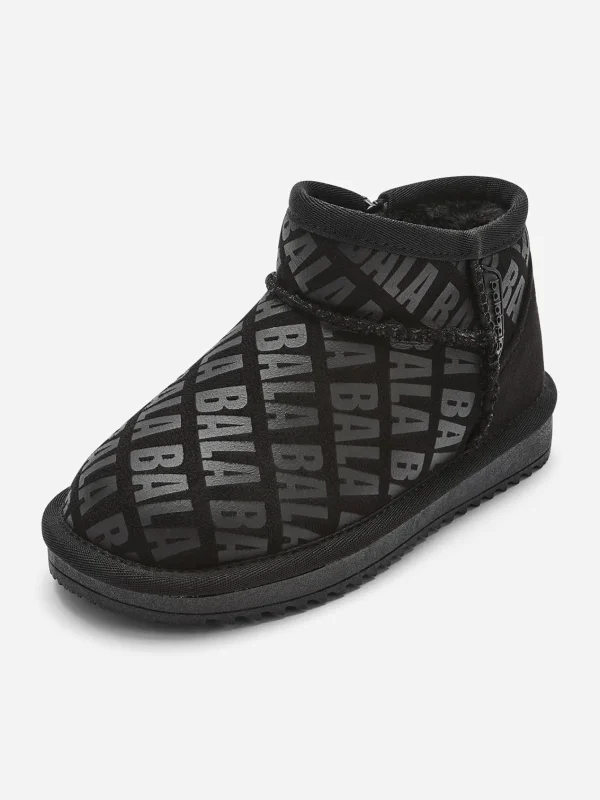 Balabala Boy Baby Toddler and Kids Water-Repellent Low-Top Plush Snow Boots Black Best Sale
