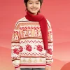 Balabala Boy Sweater 2025 New Spring New Year's Outfit Chinese Style Knitwear Parent-Child New