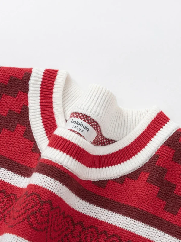 Balabala Boy Sweater 2025 New Spring New Year's Outfit Chinese Style Knitwear Parent-Child New