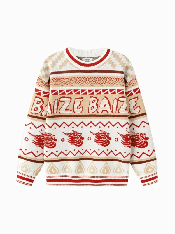 Balabala Boy Sweater 2025 New Spring New Year's Outfit Chinese Style Knitwear Parent-Child New