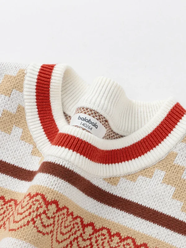 Balabala Boy Sweater 2025 New Spring New Year's Outfit Chinese Style Knitwear Parent-Child New