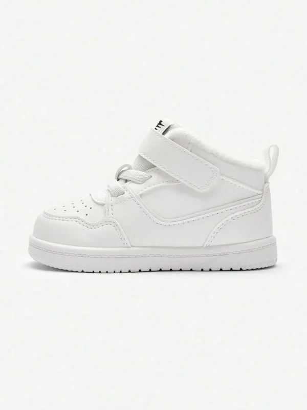Balabala Boys And Girls Baby Autumn And Winter Fleece Warm High Top Anti-Slip Toddler Shoes White Best Sale