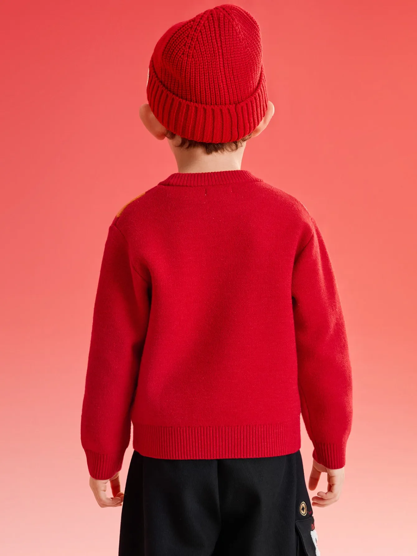 balabala_boys_sweater_new_year_jacquard_knitted_sweater__spring_and_autumn_new_style_new_year_outfit_2.webp Balabala boys' sweater New Year jacquard knitted sweater 2025 spring and autumn new style New Year outfit Chinese Red Cheap