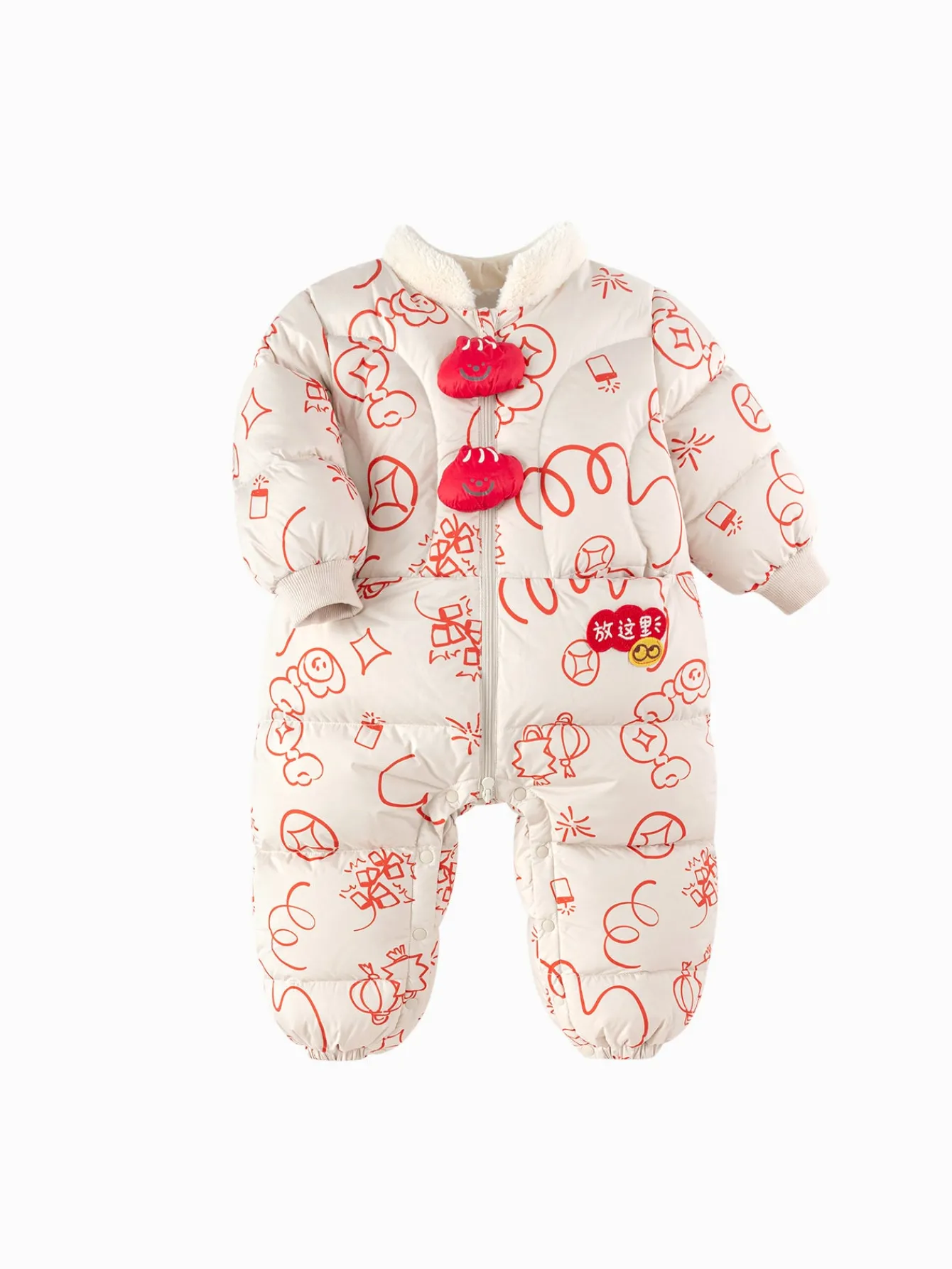 Balabala Children Clothes Baby Jumpsuit Newborn Down Romper Winter Wear 2025 New Year Season Best