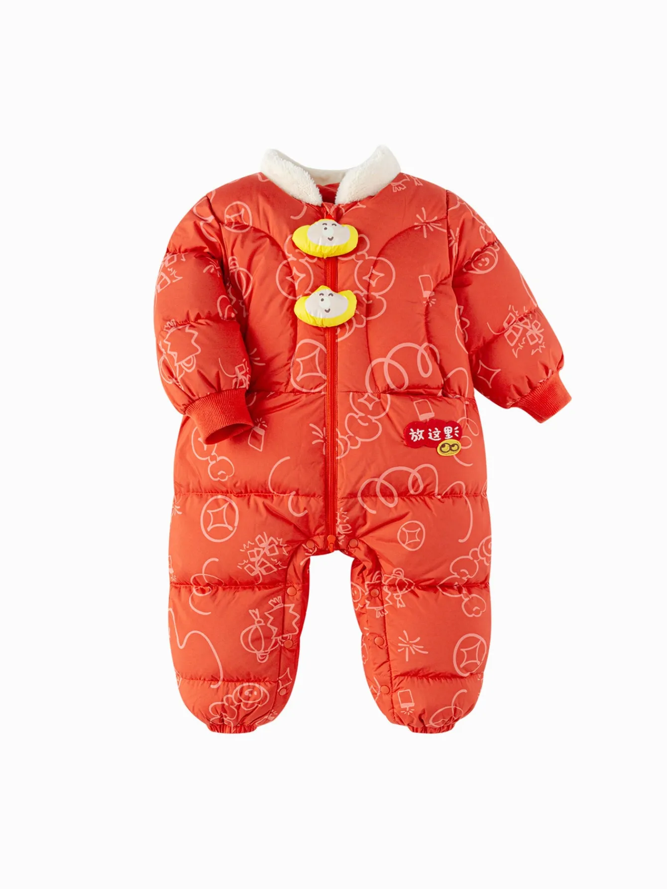 Balabala Children Clothes Baby Jumpsuit Newborn Down Romper Winter Wear 2025 New Year Season Best