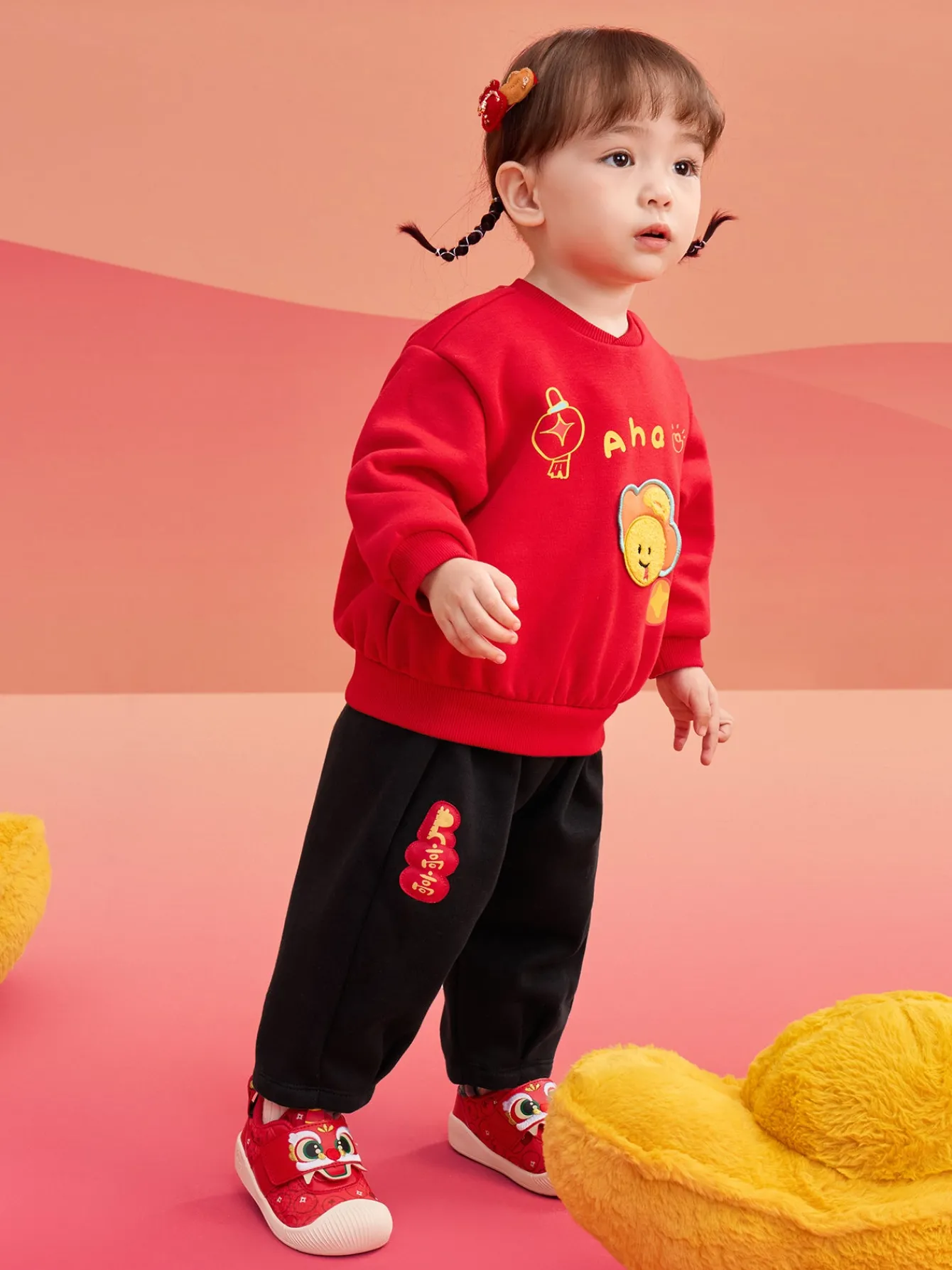 Balabala Children Clothes Baby Suit Baby Clothes 2025 New Sports 2Pcs Pack Cute Fleece Trendy Discount