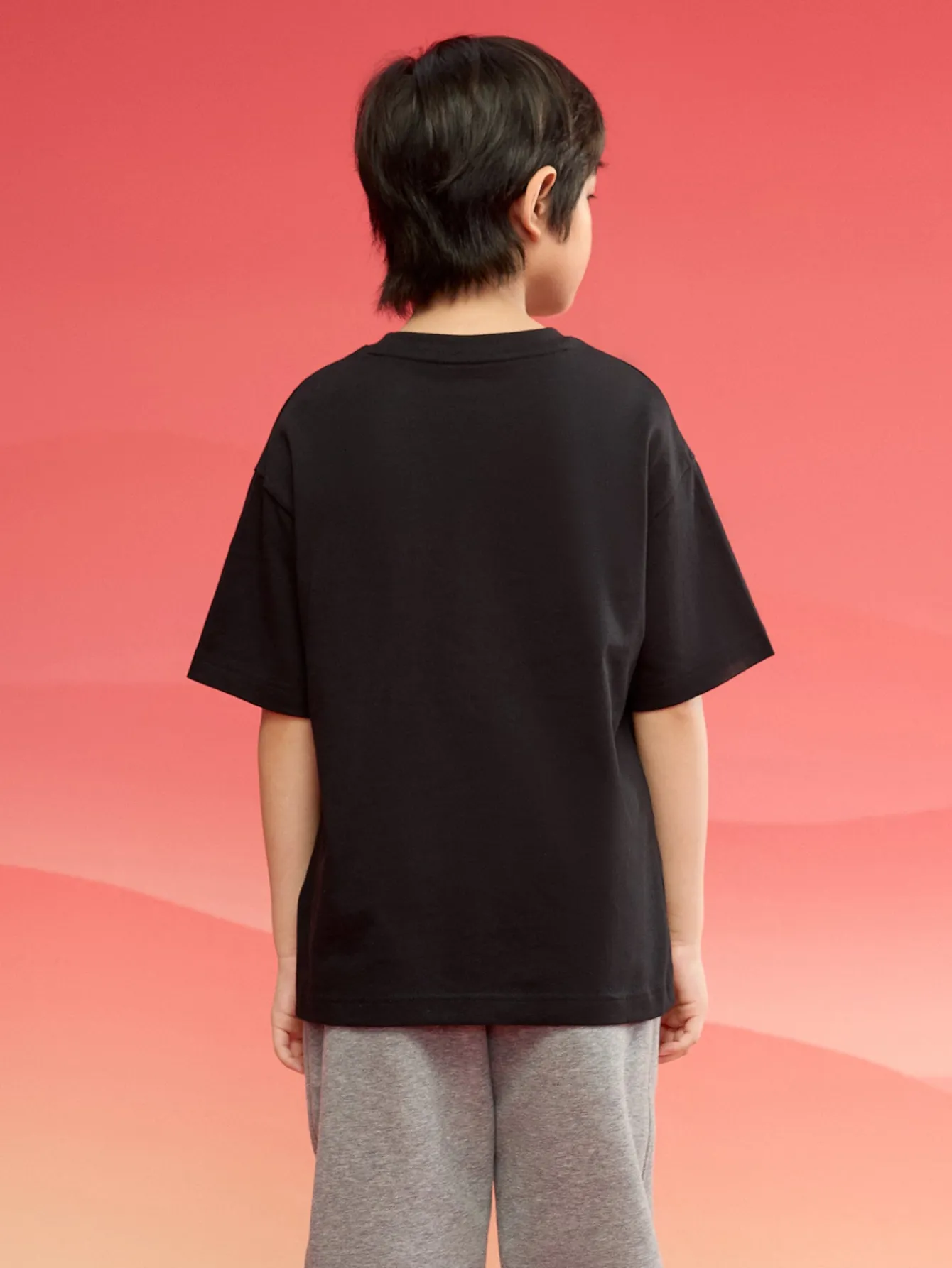 Balabala Children Clothes Boy And Girl Short Sleeve T-Shirt 2024 New Autumn And Winter Crew Neck New Year's Outfit Cheap