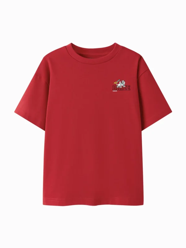 Balabala Children Clothes Boy And Girl Short Sleeve T-Shirt 2024 New Autumn And Winter Crew Neck New Year's Outfit Cheap