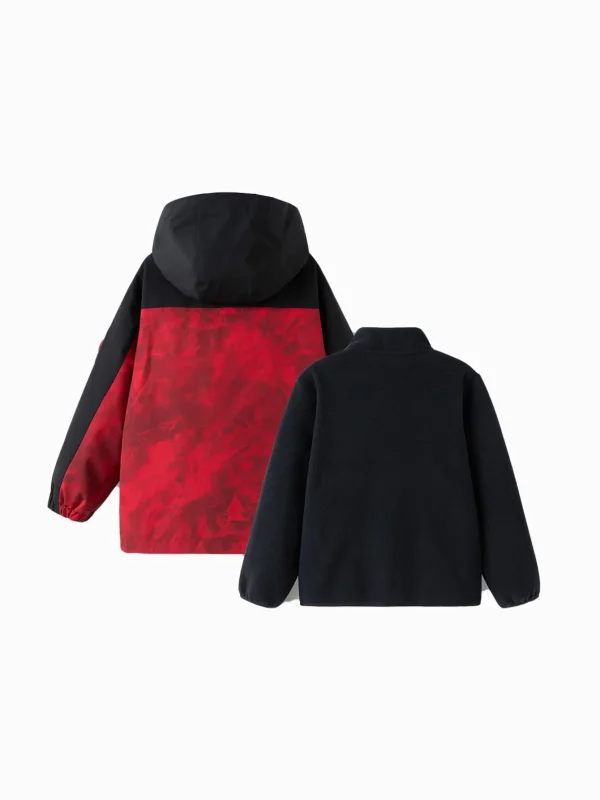 Balabala Children Clothes Boy Jacket 2025 New Winter Cotton Jacket Waterproof Twin-Set New Year's Outfit Red Black Hot