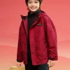 Balabala Children Clothes Children Jacket 2025 New Winter Boy Cotton Jacket Waterproof Twin-Set New Year's Outfit Red Fashion