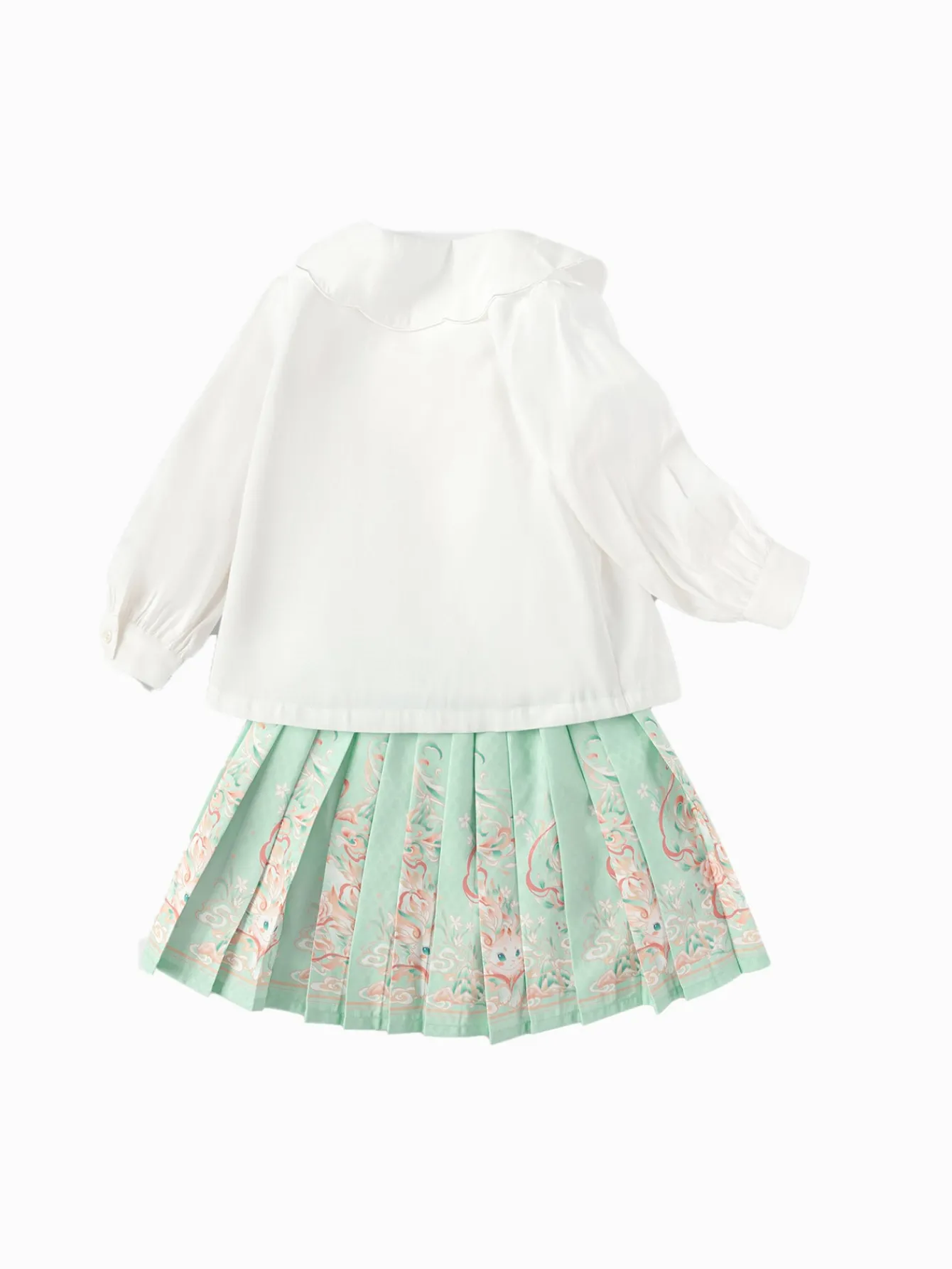 Balabala Children Clothes Girls Hourse-Face Skirt Suit 2025 Winter New Embroidered Shirt Skirt New Year's Outfit Cheap