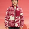 Balabala Children Clothes Jacket 2024 New Autumn And Winter Boy And Girl Polar Fleece Top New Year's Outfit Red Hot