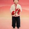 Balabala Children Clothes Suit Boys And Girls Long Sleeve Autumn And Winter 2025 New Baby Fleece New Year's Greeting Outfit White Store
