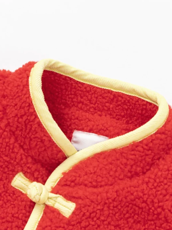 Balabala Children Clothes Suit Boys And Girls Long Sleeve Autumn And Winter 2025 New Baby Fleece New Year's Greeting Outfit Red Fashion