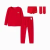 Balabala Children New Year Underwear Gift Box Underpants Socks Boy And Girl Animal Year Red Autumn Top And Pants Suit Chinese Red Sale