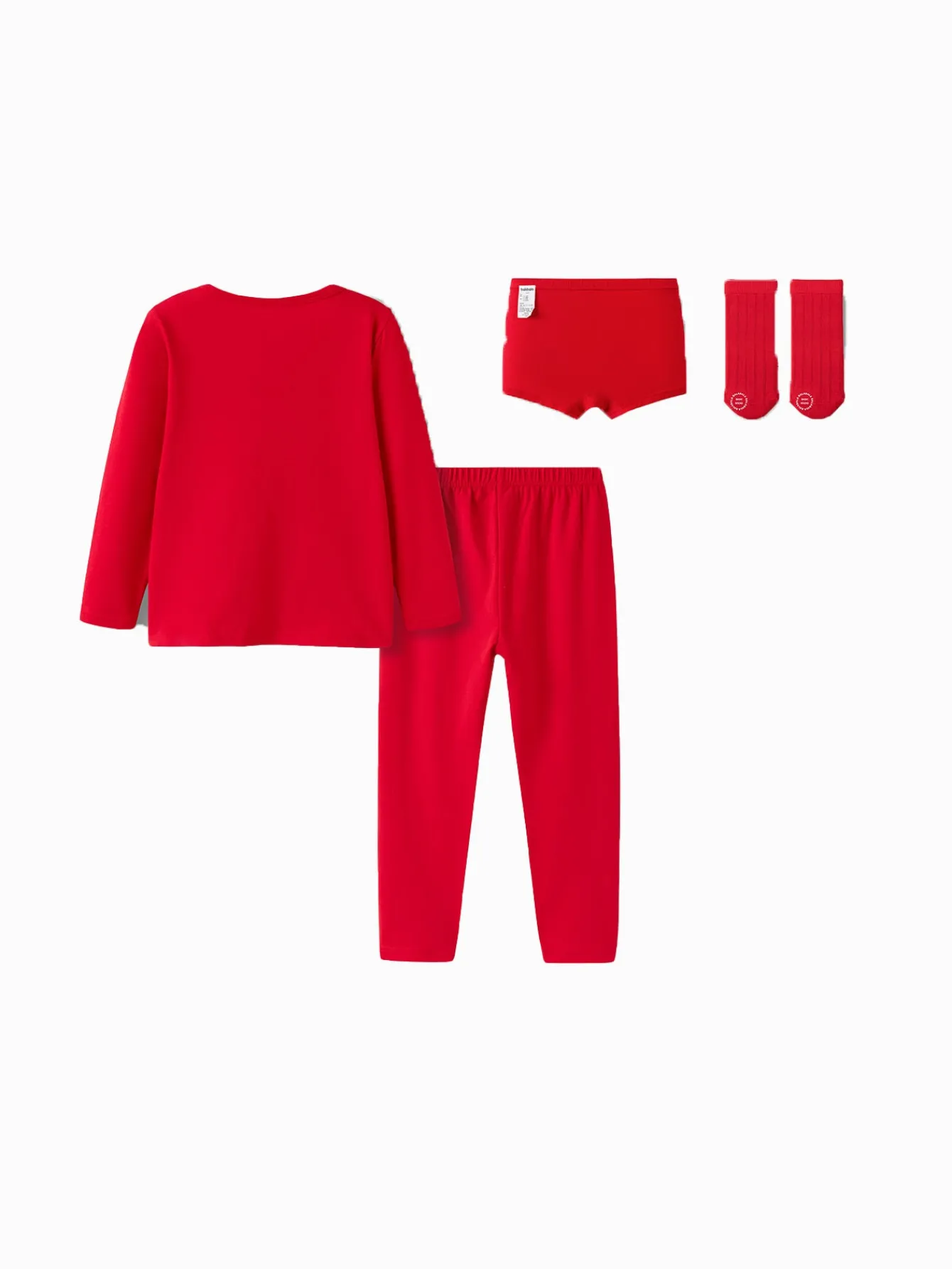 Balabala Children New Year Underwear Gift Box Underpants Socks Boy And Girl Animal Year Red Autumn Top And Pants Suit Chinese Red Sale