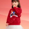 Balabala Children Sweater Boy Girl Autumn And Winter 2024 New Toddler Pullover Knitwear New Year's Outfit Cheap