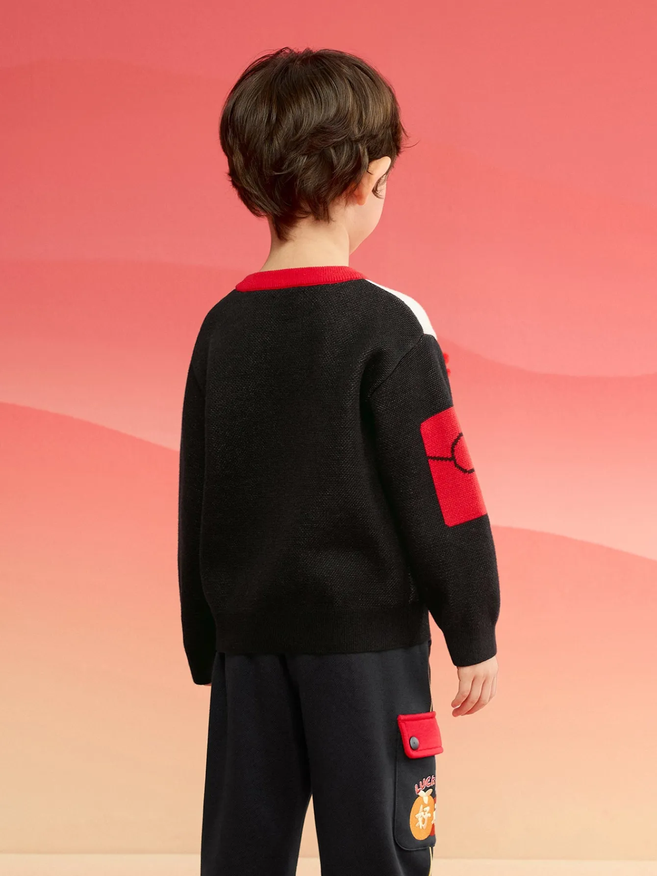 Balabala Children Sweater Boy Girl Autumn And Winter 2024 New Toddler Pullover Knitwear New Year's Outfit Cheap