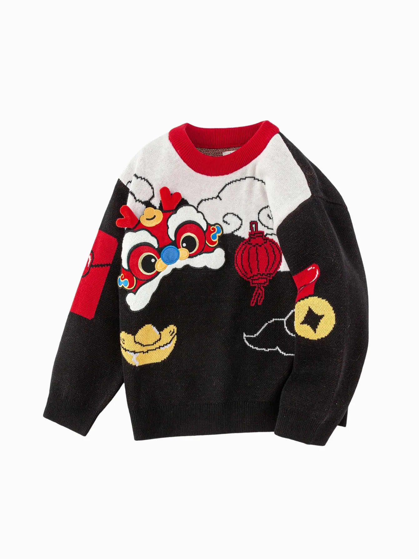 Balabala Children Sweater Boy Girl Autumn And Winter 2024 New Toddler Pullover Knitwear New Year's Outfit Cheap