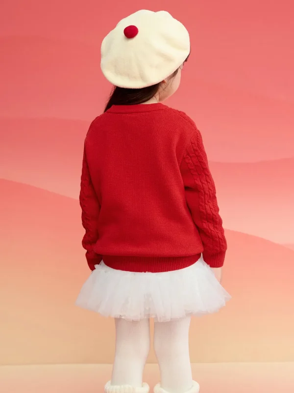 Balabala Children Sweater Boy Girl Autumn And Winter 2024 Toddler Kid Pullover Knitwear New Year's Outfit Discount