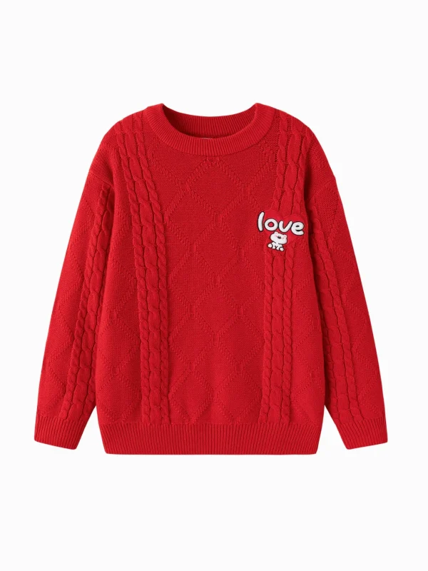 Balabala Children Sweater Boy Girl Autumn And Winter 2024 Toddler Kid Pullover Knitwear New Year's Outfit Discount