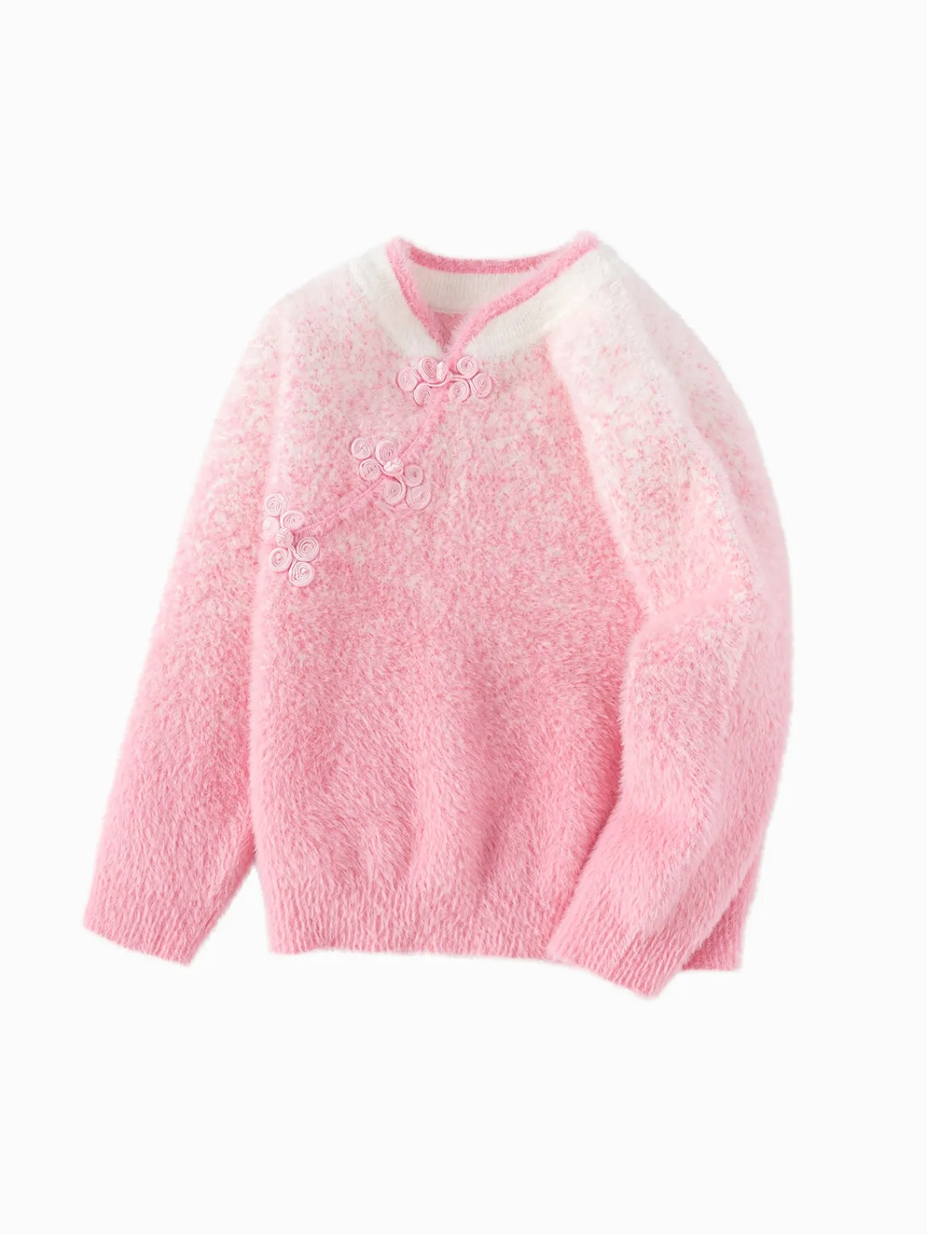 Balabala Children Sweater Girl New Chinese Style Sweater 2024 Winter New Red Knitwear Top Best