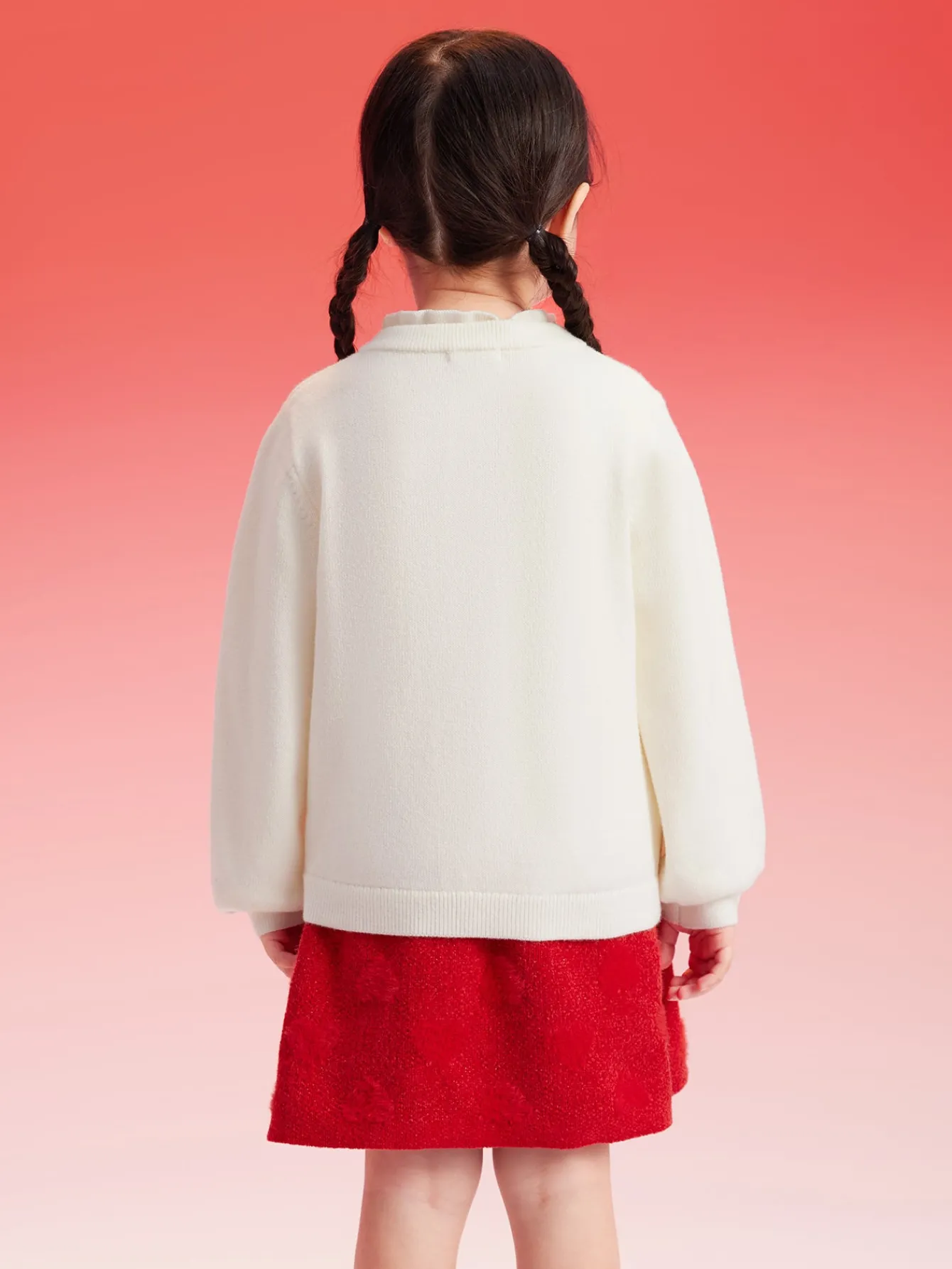 Balabala Children Sweater Girl Sweater 2024 Winter Baby Knit Cardigan Fashion Shop