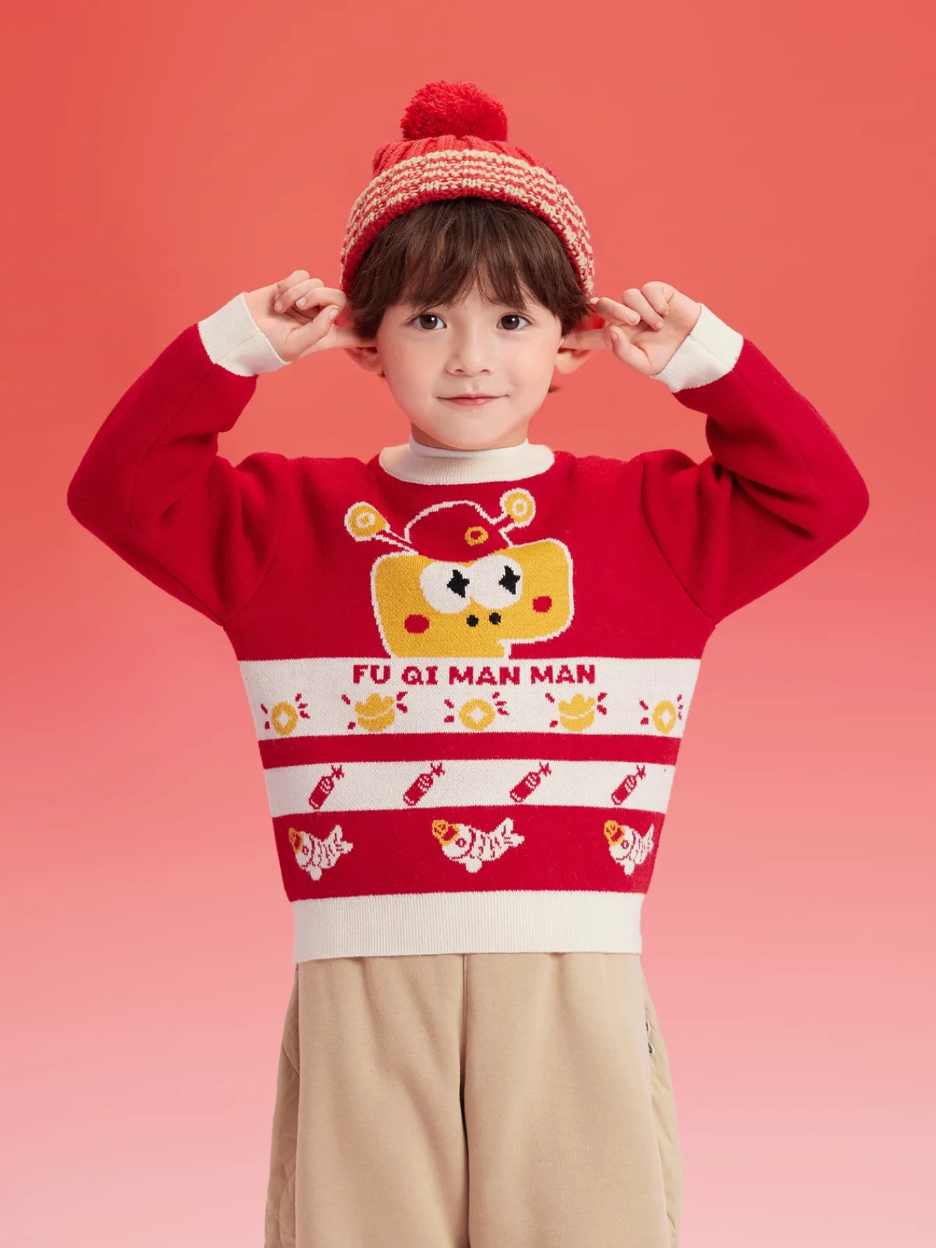 Balabala Children Sweater Turtleneck Sweater Autumn And Winter 2024 New Kid Loose Boy And Girl Knitwear Fashion