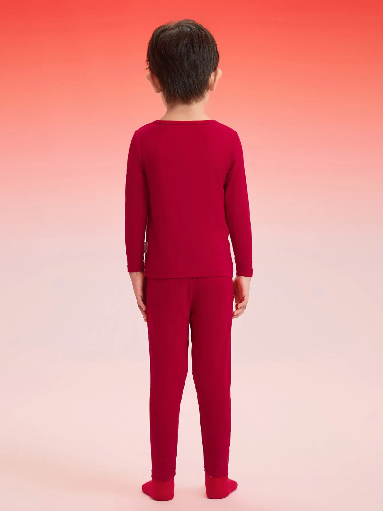 Balabala Children Thermal Underwear Suit Year of the Snake New Boy And Girl Autumn Heated Top And Pants Animal Year Red Pajamas Chinese Red Fashion
