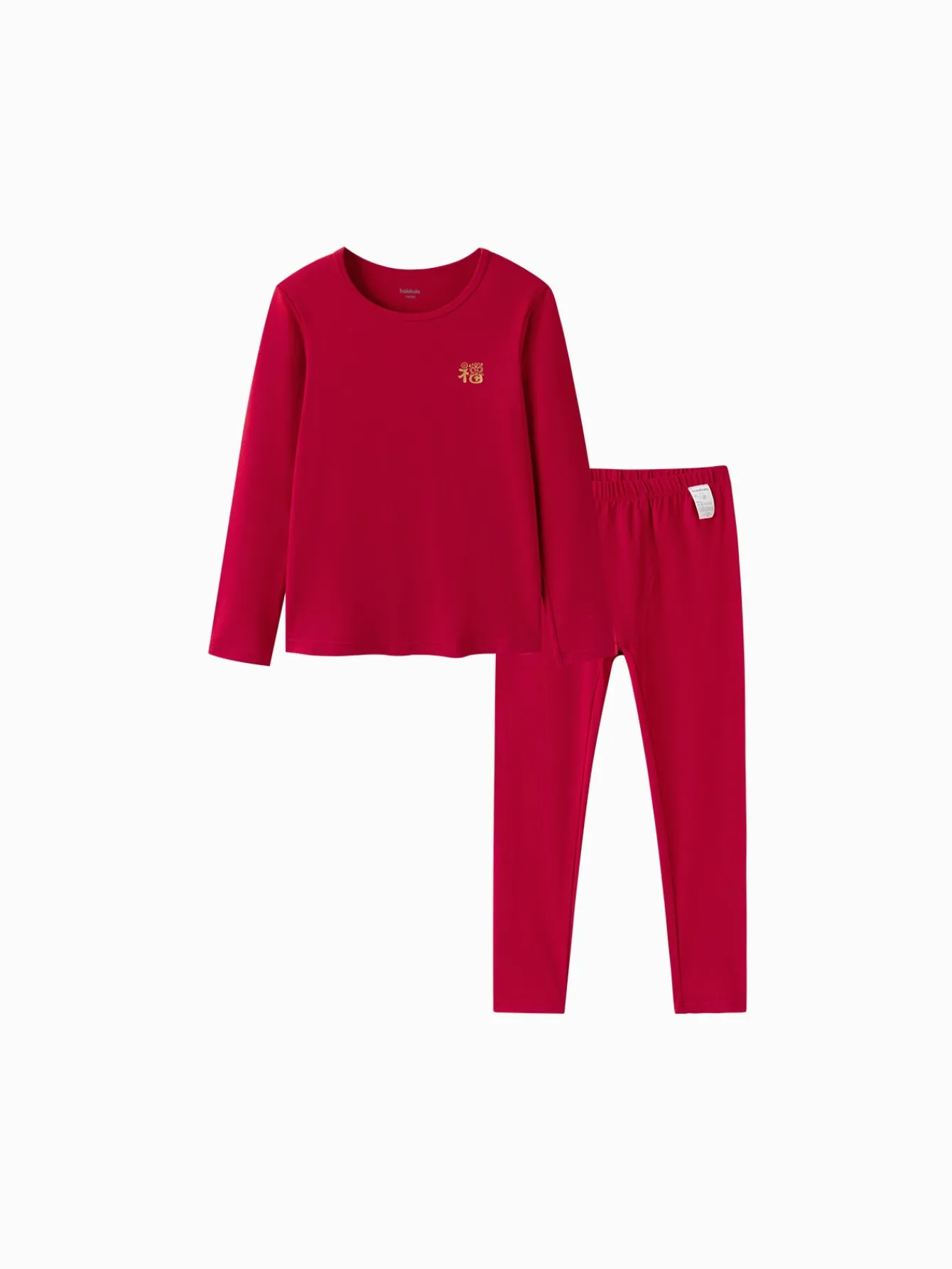 Balabala Children Thermal Underwear Suit Year of the Snake New Boy And Girl Autumn Heated Top And Pants Animal Year Red Pajamas Chinese Red Fashion