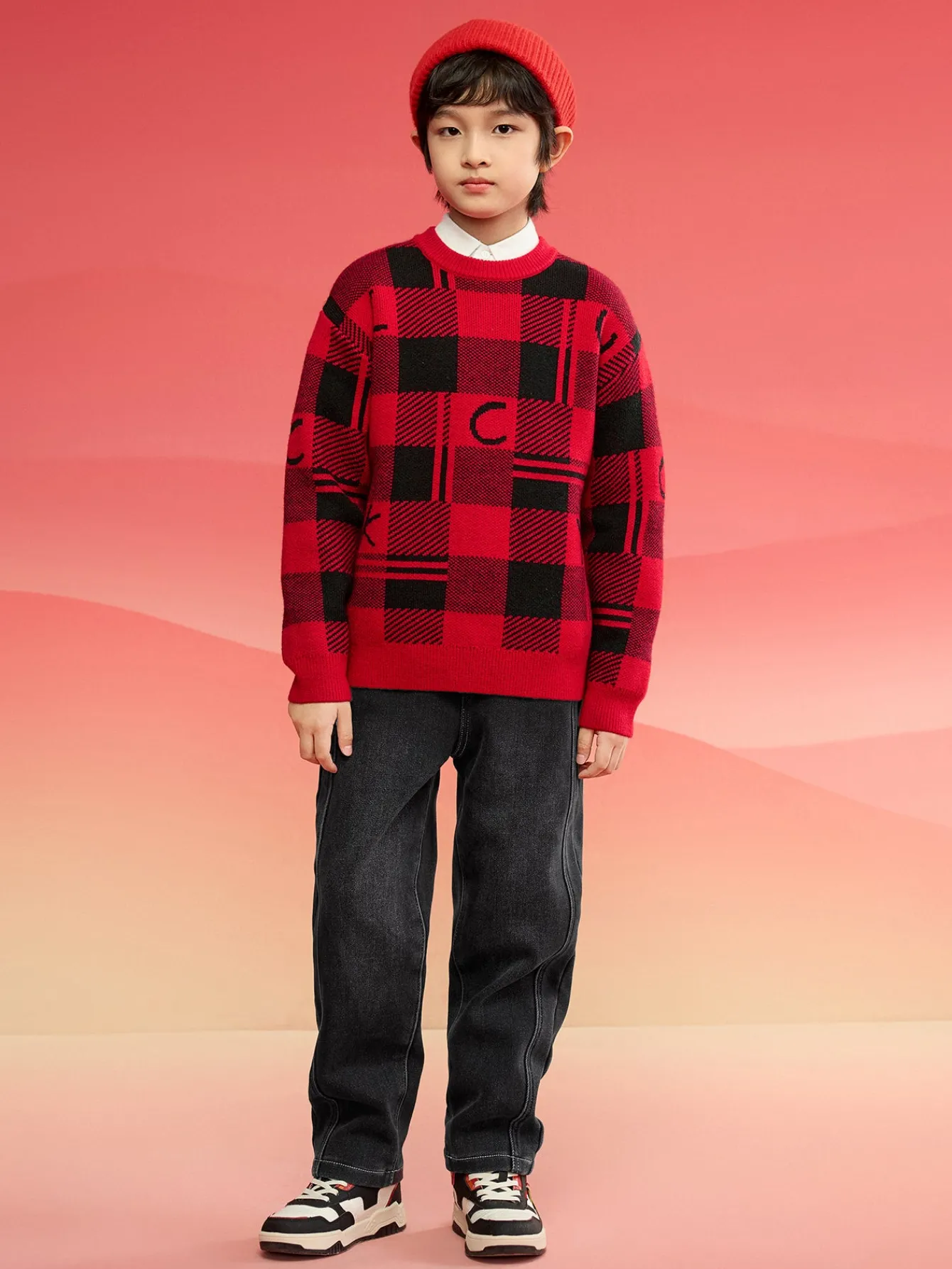 Balabala Children Turtleneck Sweater Autumn And Winter 2024 New Kids Trendy Boy And Girl Knitwear Store