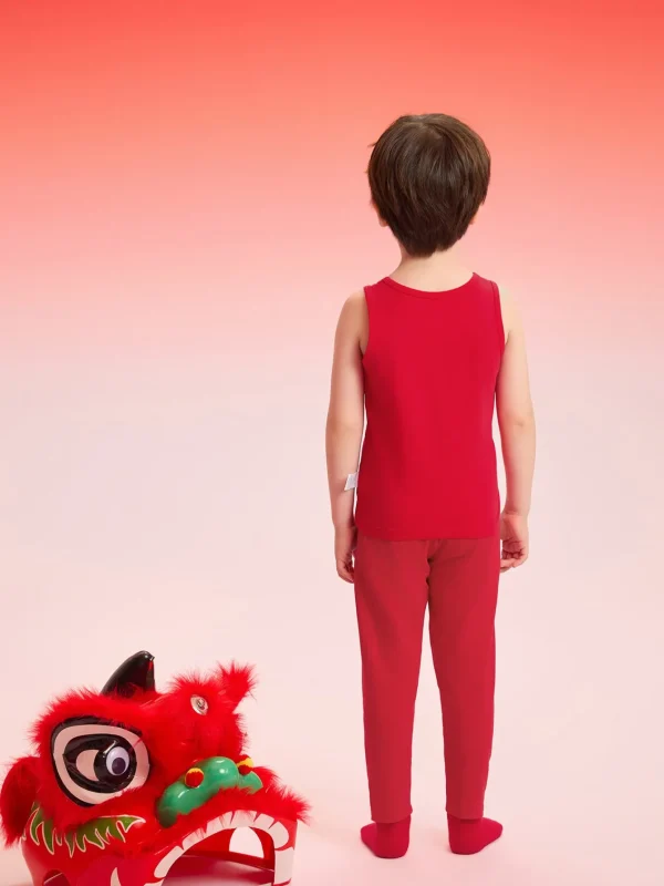 Balabala Children Vest Year of the Snake New Girls Camisole Animal Year Boy Red New Year Season 2Pcs Pack White Red Online