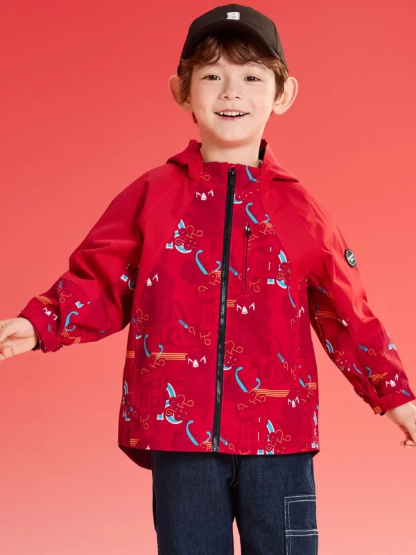 Balabala children's boys' jacket warm New Year's outfit 2025 spring and autumn new style top Red Outlet