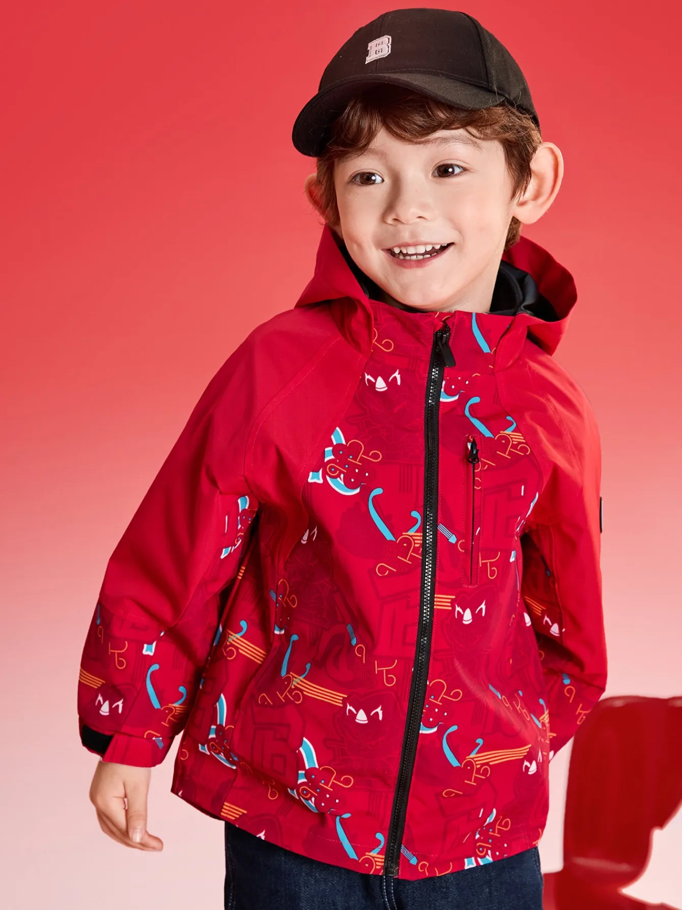 Balabala children's boys' jacket warm New Year's outfit 2025 spring and autumn new style top Red Outlet