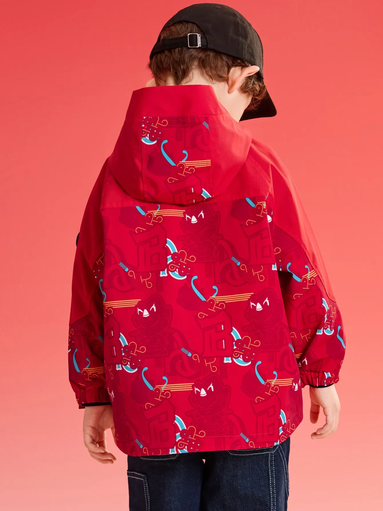 Balabala children's boys' jacket warm New Year's outfit 2025 spring and autumn new style top Red Outlet