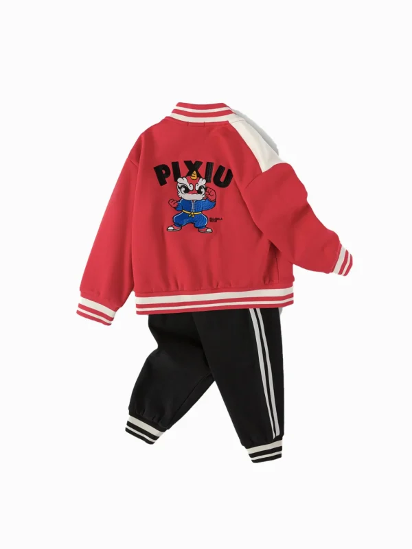 Balabala children's children's long-sleeved suit boys two-piece suit 2025 new spring baby parent-child clothing Chinese Red New
