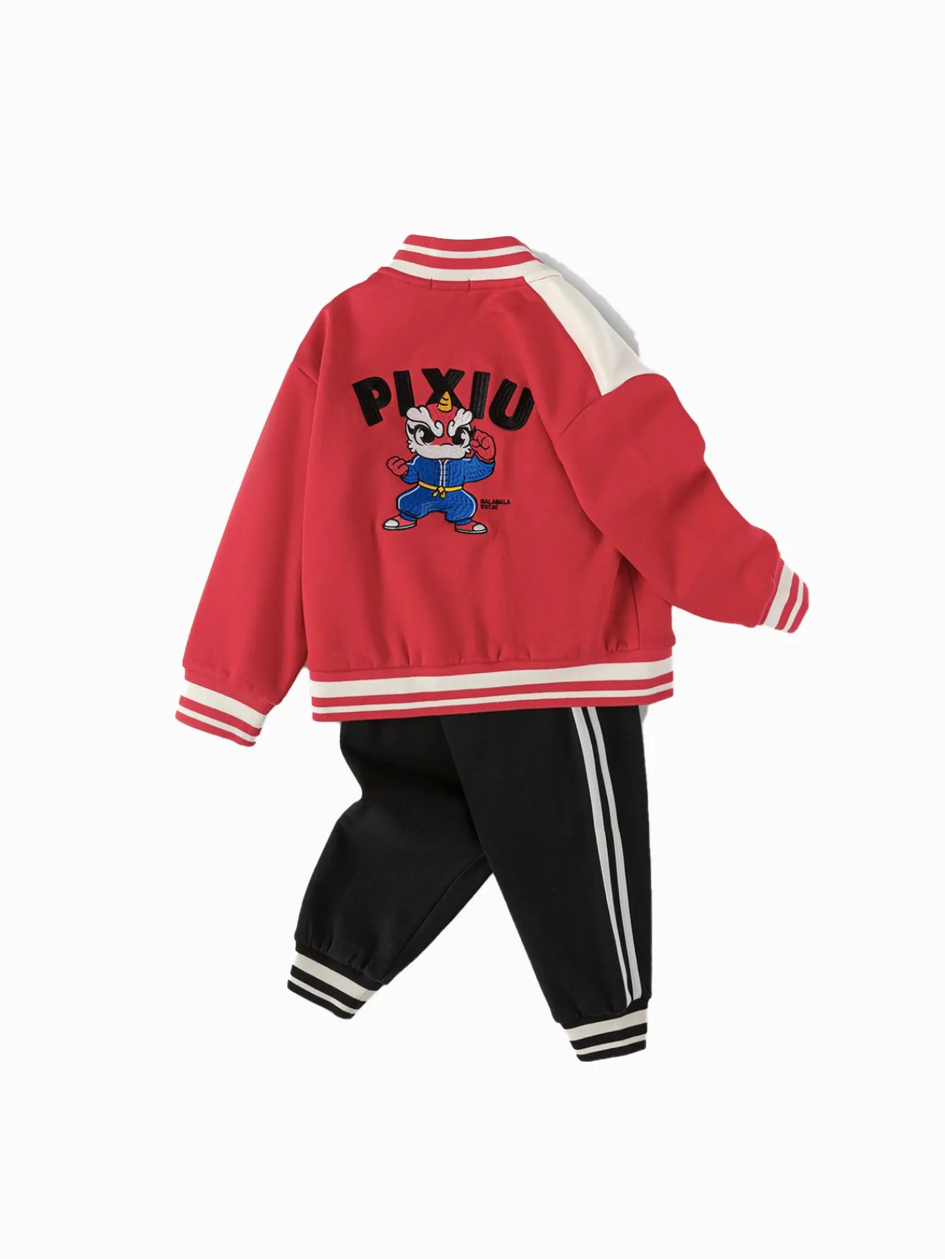 Balabala children's children's long-sleeved suit boys two-piece suit 2025 new spring baby parent-child clothing Chinese Red New