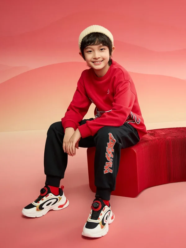 Balabala children's children's long-sleeved suit boys two-piece suit 2025 new spring baby parent-child clothing Chinese Red Cheap