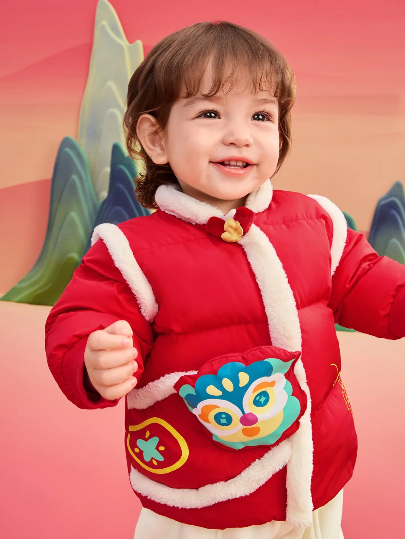 Balabala Children's Clothes Baby Down Jacket Baby Coat 2025 New Winter Clothes Neo- Chinese style New Year Greeting Outfit Cheap