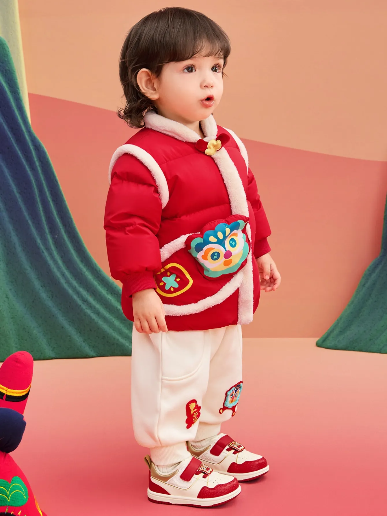 Balabala Children's Clothes Baby Down Jacket Baby Coat 2025 New Winter Clothes Neo- Chinese style New Year Greeting Outfit Cheap