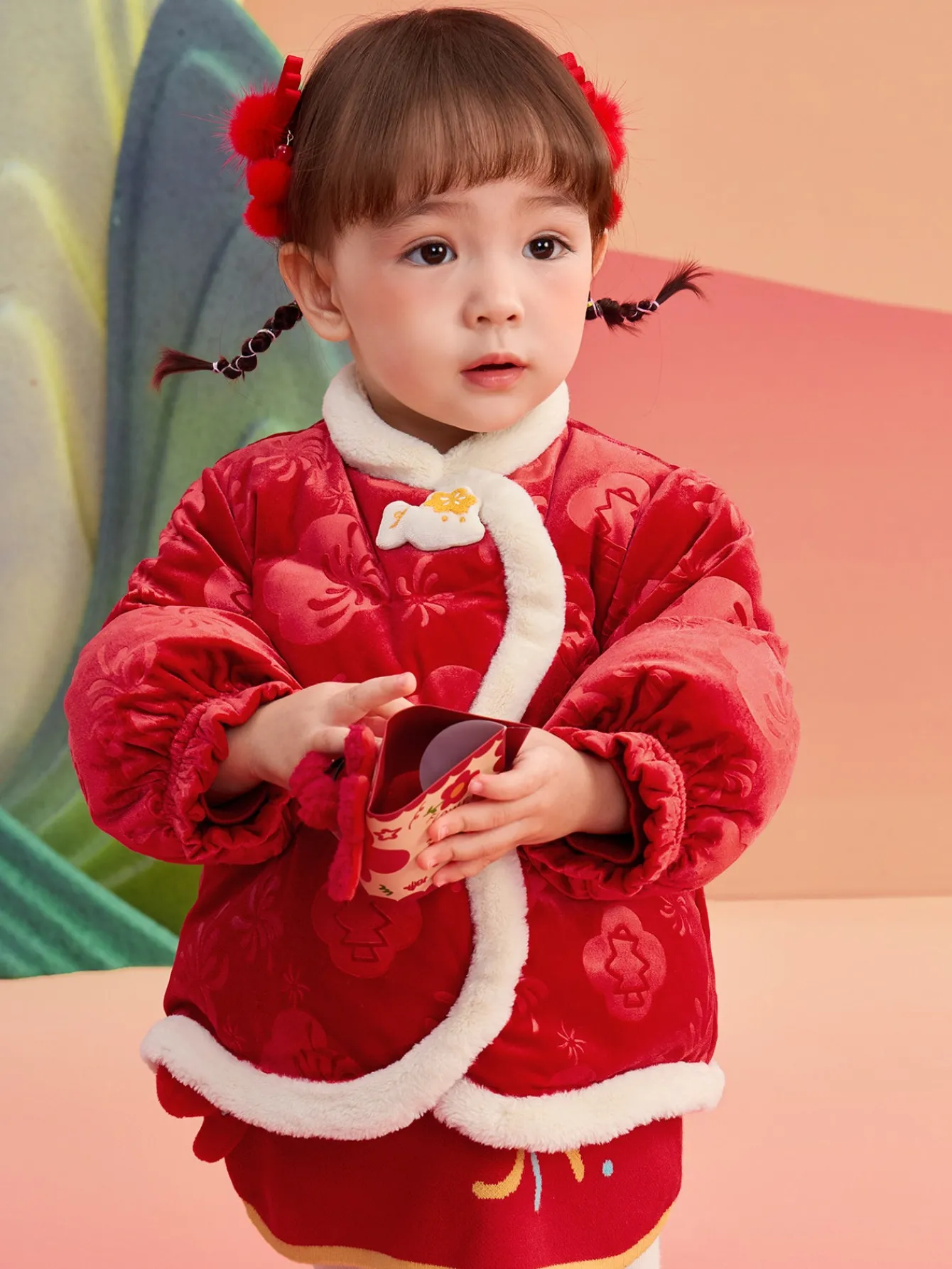 Balabala Children's Clothes Baby Down Jacket Baby Coat 2025 New Winter Clothes Neo- Chinese style New Year Greeting Outfit Cheap