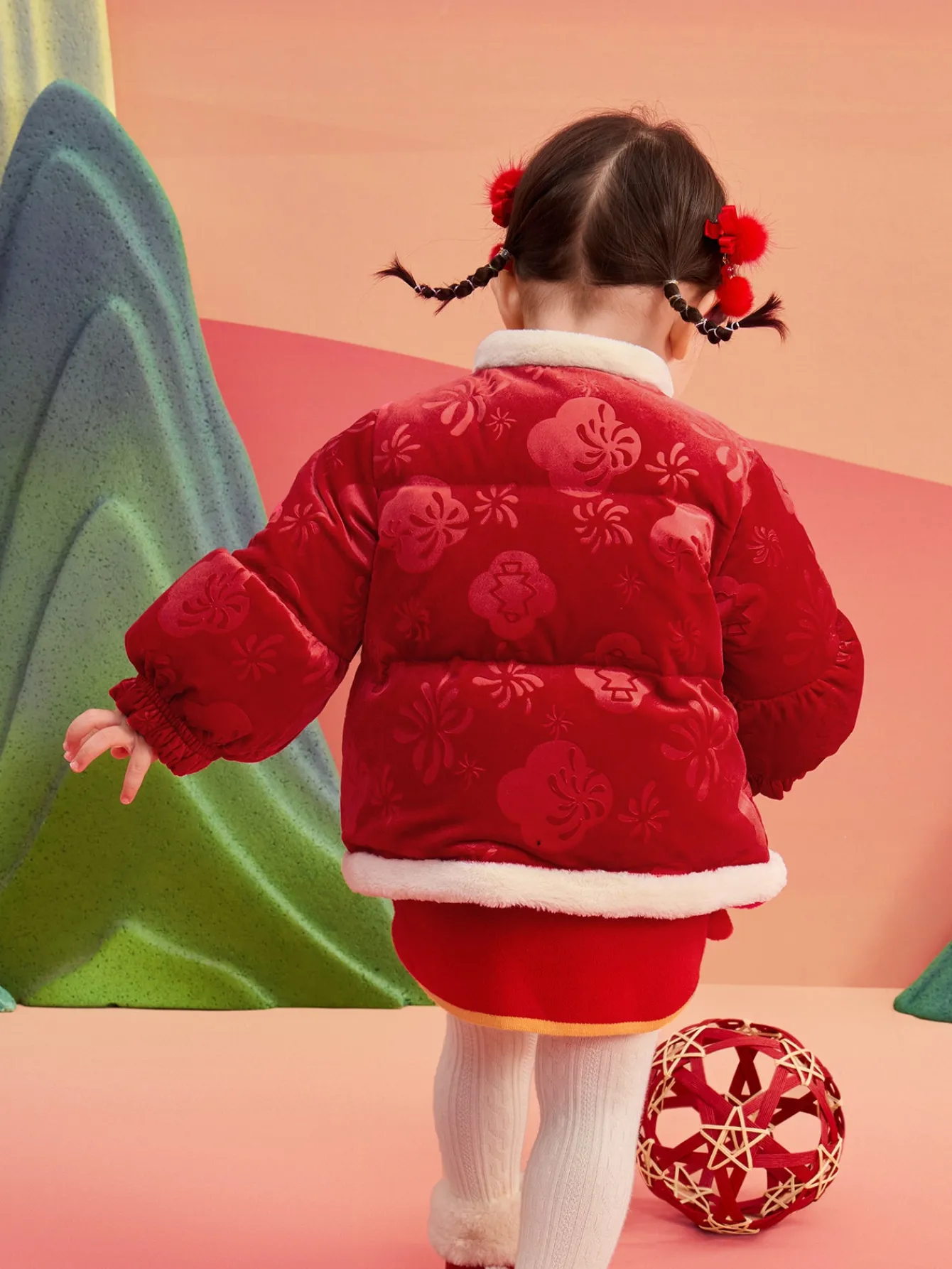 Balabala Children's Clothes Baby Down Jacket Baby Coat 2025 New Winter Clothes Neo- Chinese style New Year Greeting Outfit Cheap