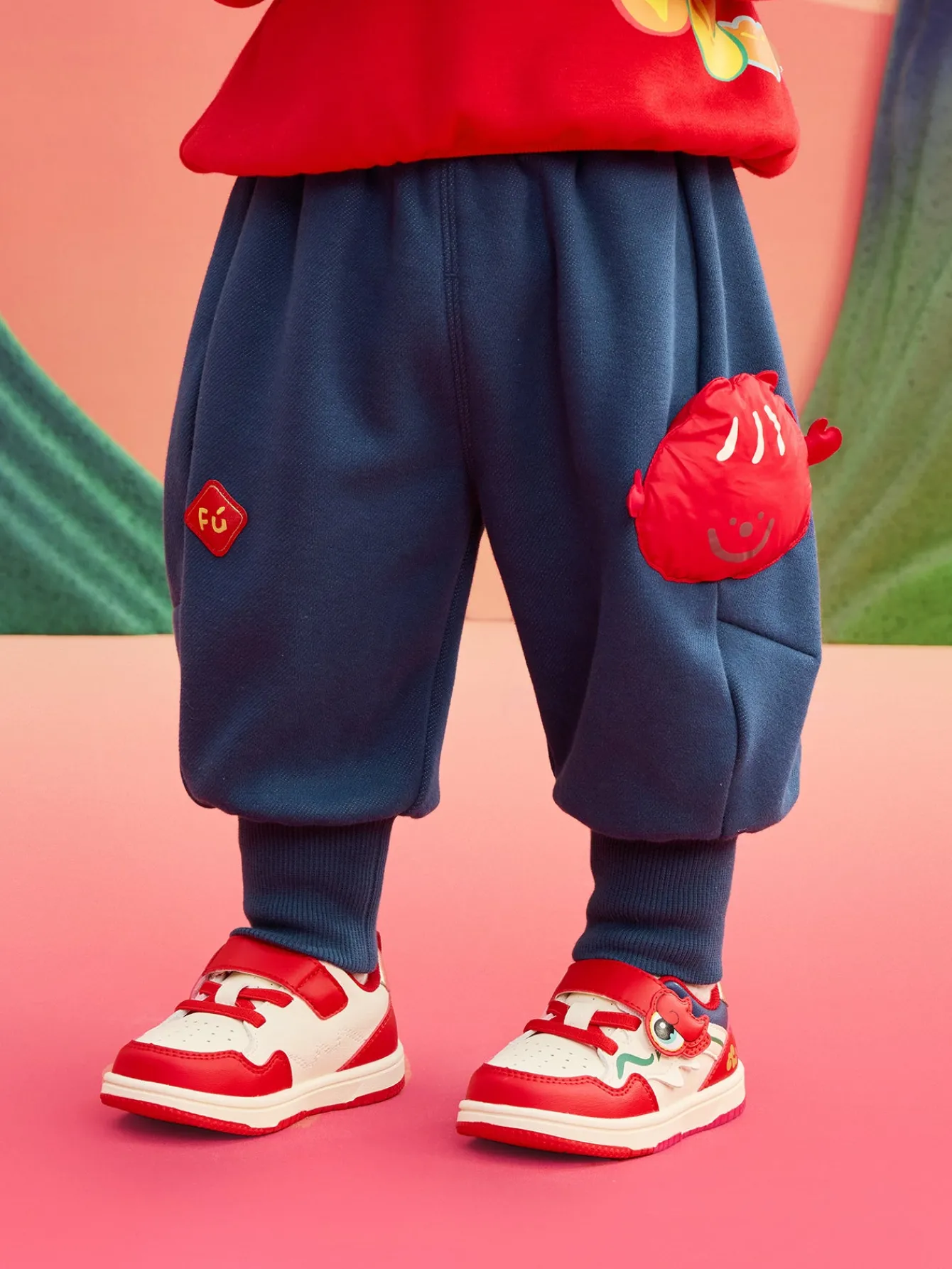 Balabala Children's Clothes Baby Trousers Boy Casual Pants Girl 2025 New Spring Clothes Baby Fleece Lined Hot