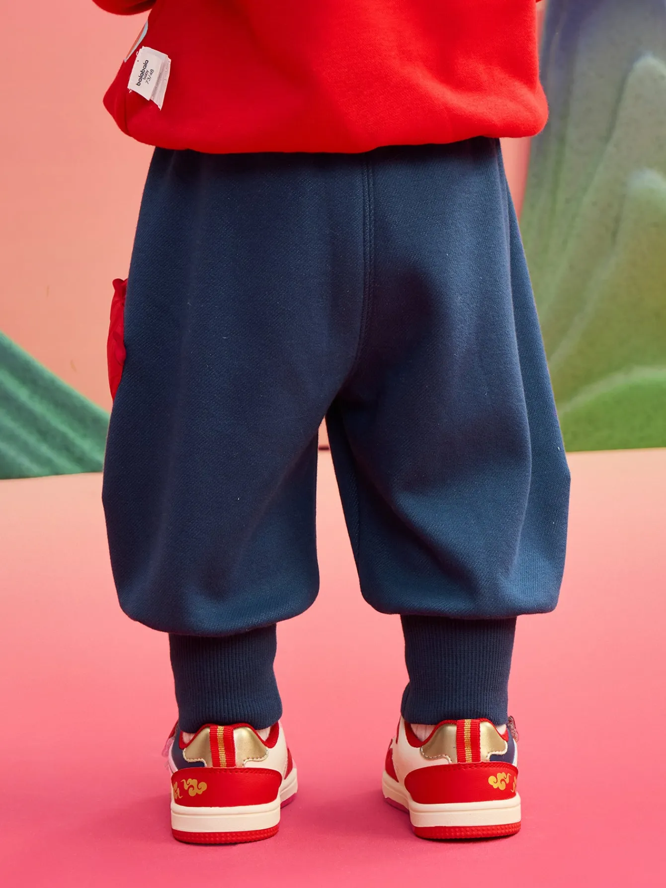 Balabala Children's Clothes Baby Trousers Boy Casual Pants Girl 2025 New Spring Clothes Baby Fleece Lined Hot