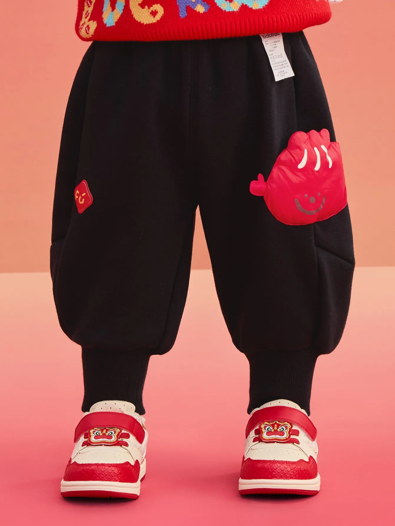 Balabala Children's Clothes Baby Trousers Boy Casual Pants Girl 2025 New Spring Clothes Baby Fleece Lined Hot